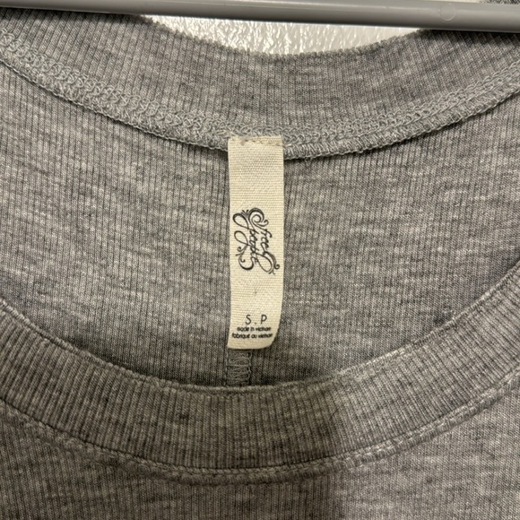 Free People Malibu Thermal Top Gray Oversized Size Small - Picture 2 of 3